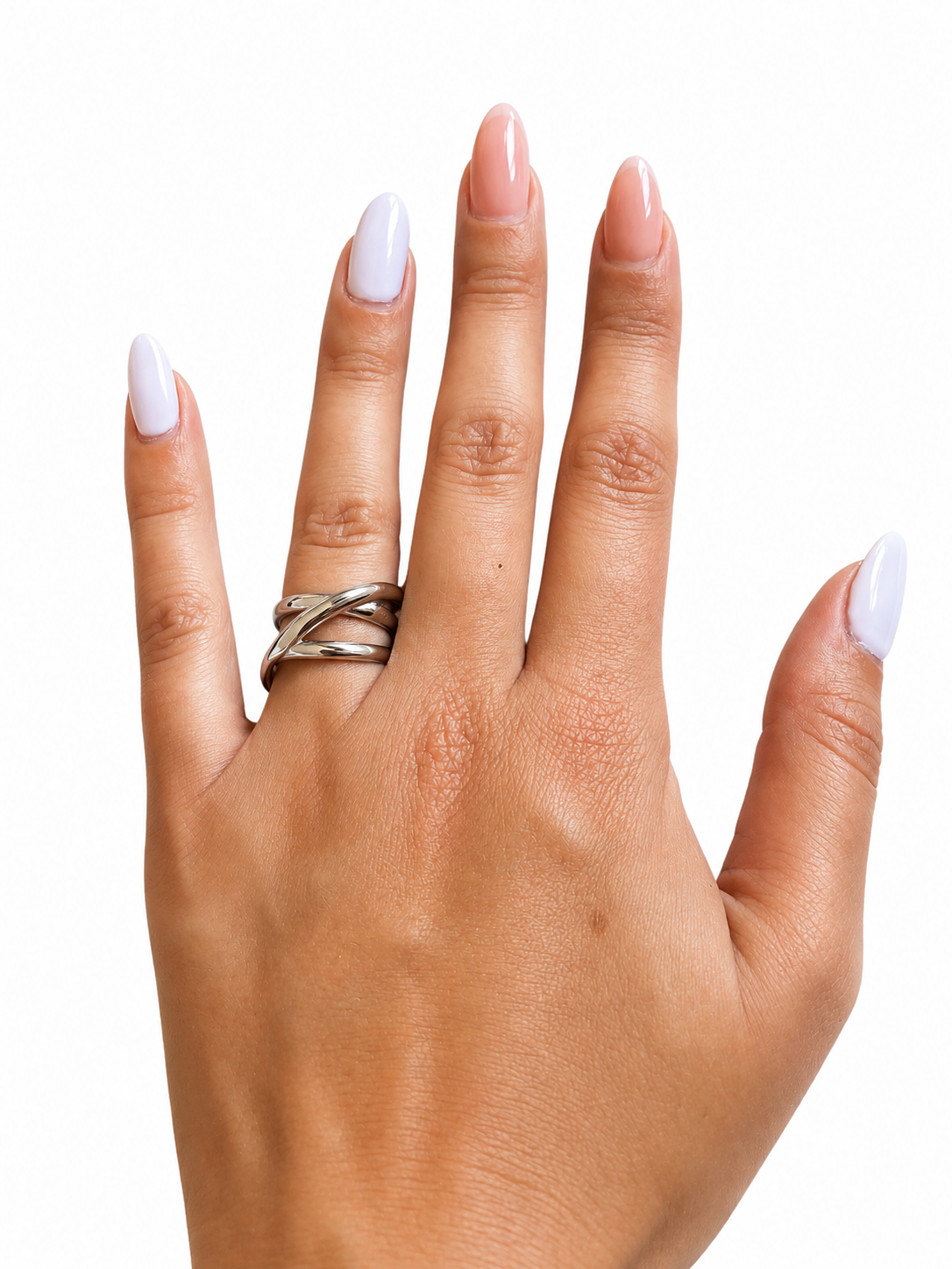 Bague Iris - ajustable double ligne croisée