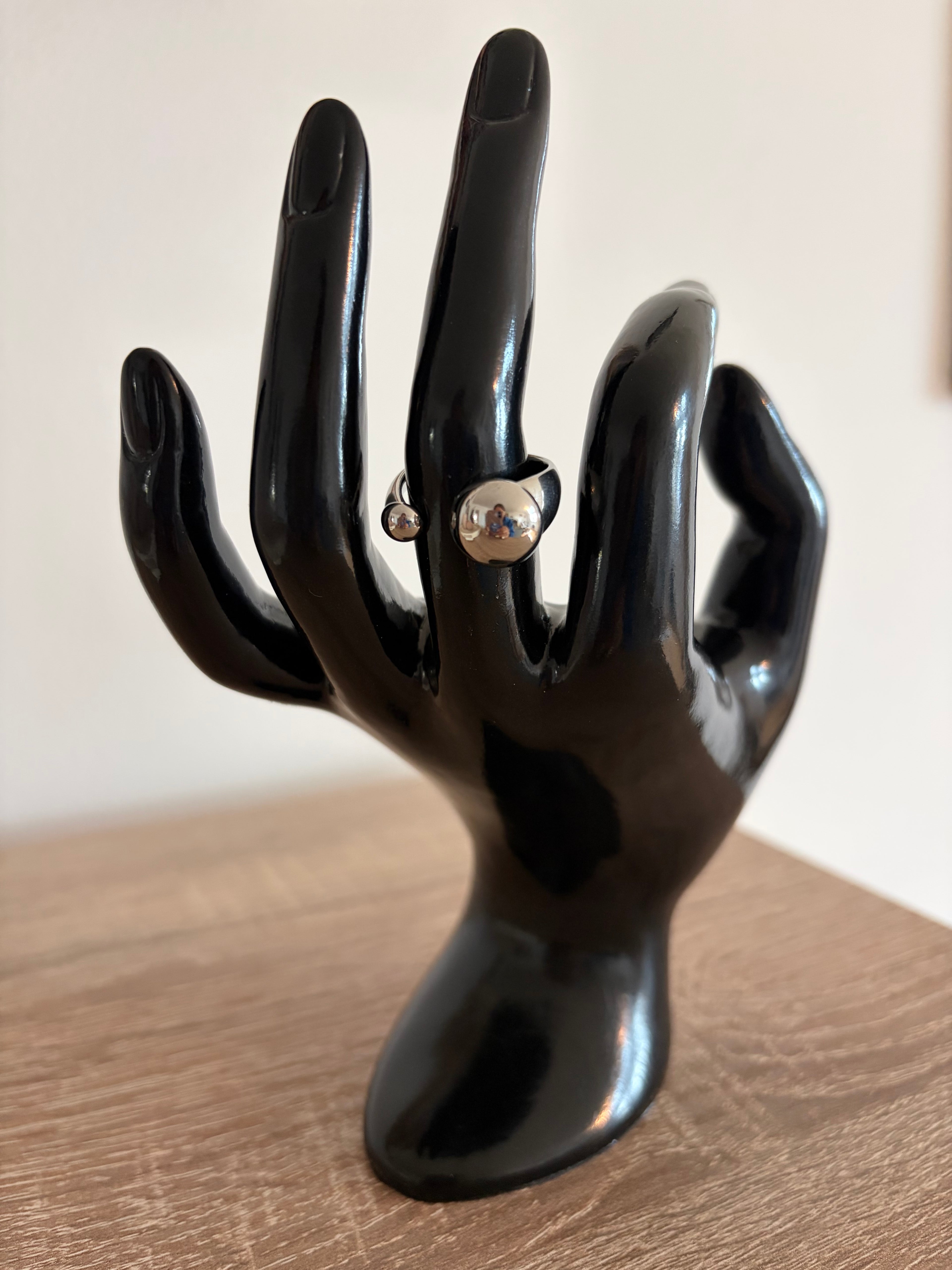 Bague Ada - ajustable à boules ouvertes