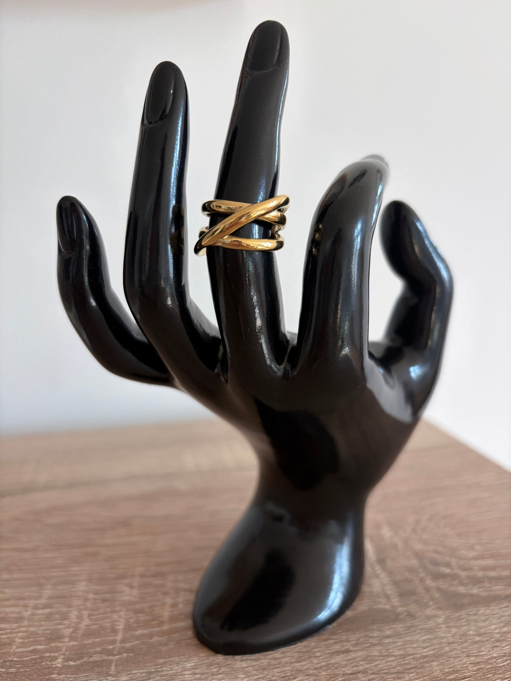 Bague Iris - ajustable double ligne croisée