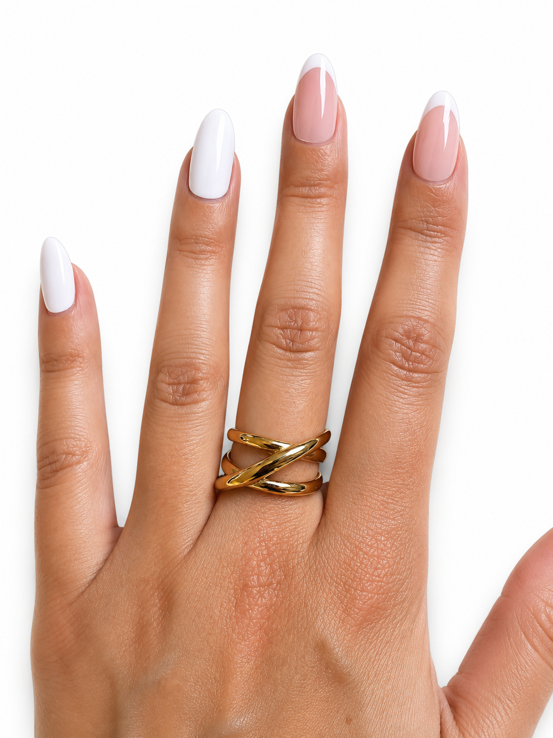 Bague Iris - ajustable double ligne croisée