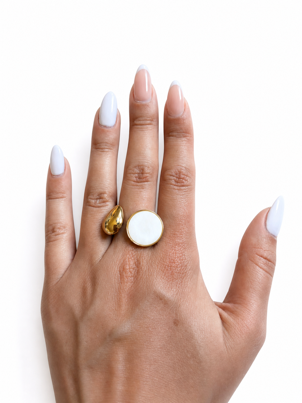 Bague Eirène - goutte & cerle ajustable
