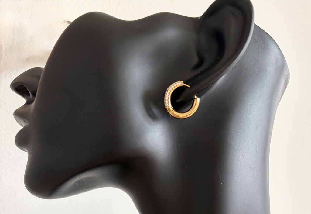 Boucles d'oreilles Victoire - créoles à strass