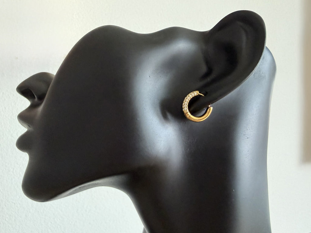 Boucles d'oreilles Victoire - créoles à strass