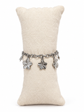 Bracelet Lysane - Fleurs argentées