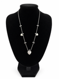 Collier Olympe - argenté à pendentifs coeurs