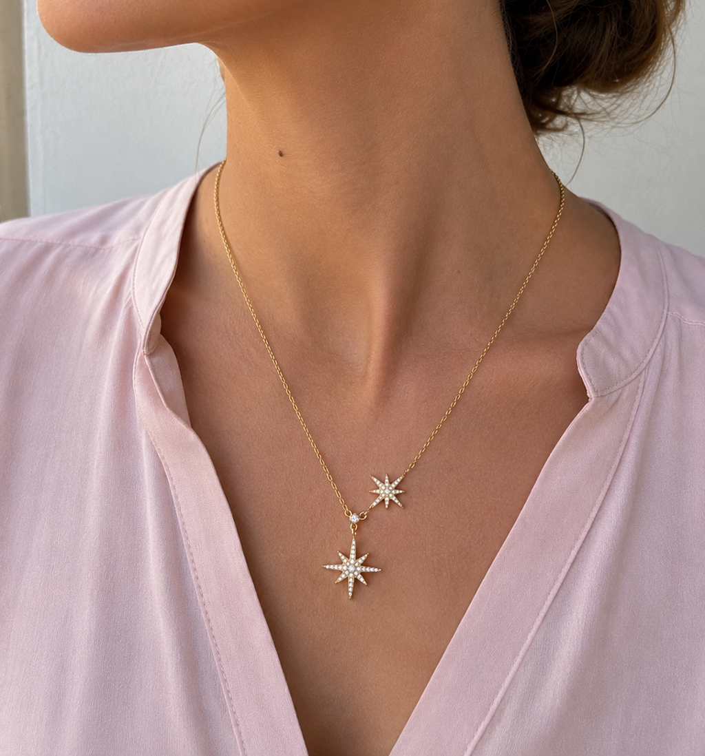 Collier doré Céleste - avec pendentif en forme d'étoile