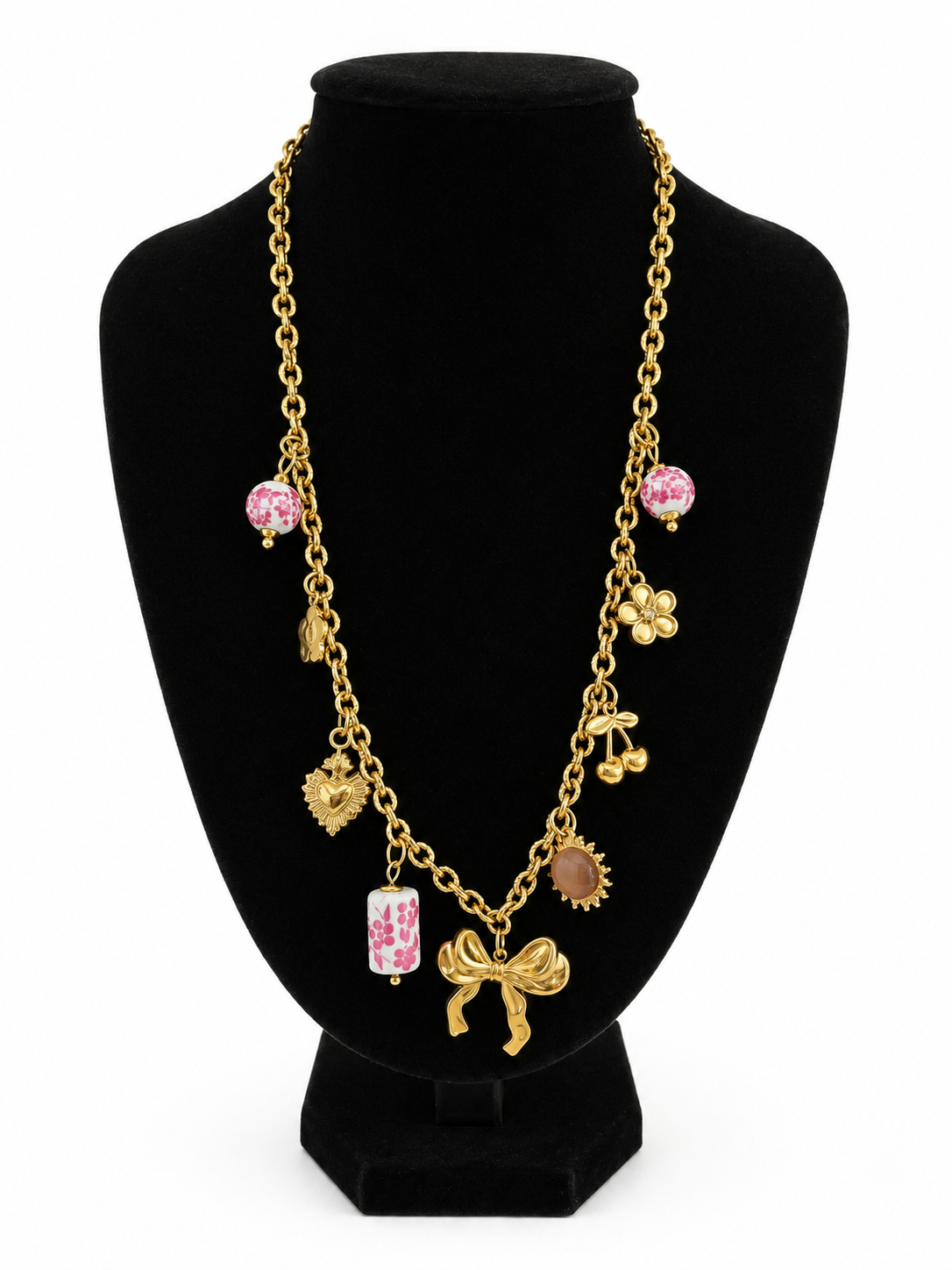 Collier Lola - à charms roses