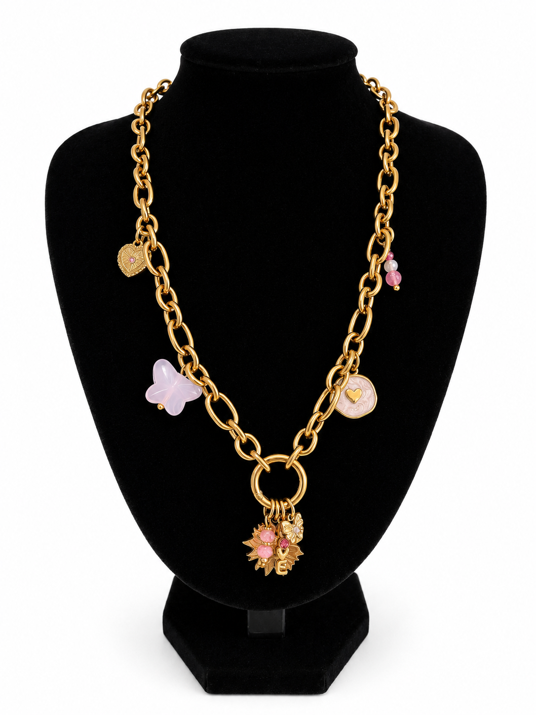 Collier Lucie - à charms roses