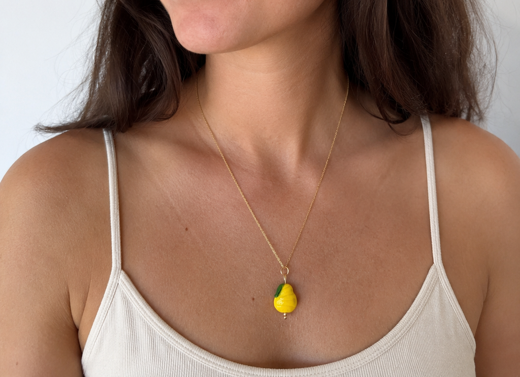 Collier Sasha - pendentif citron