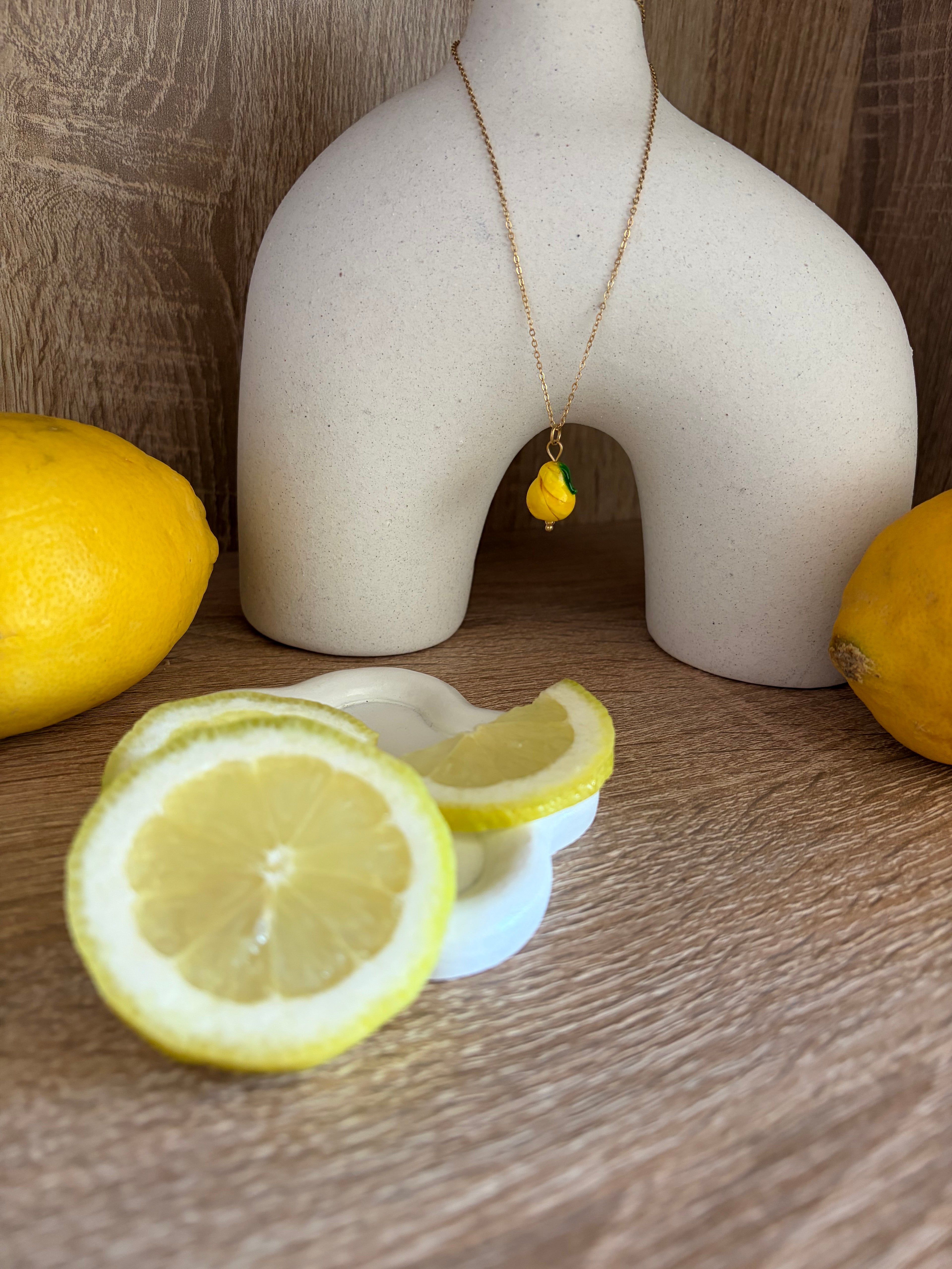 Collier Sasha - pendentif citron