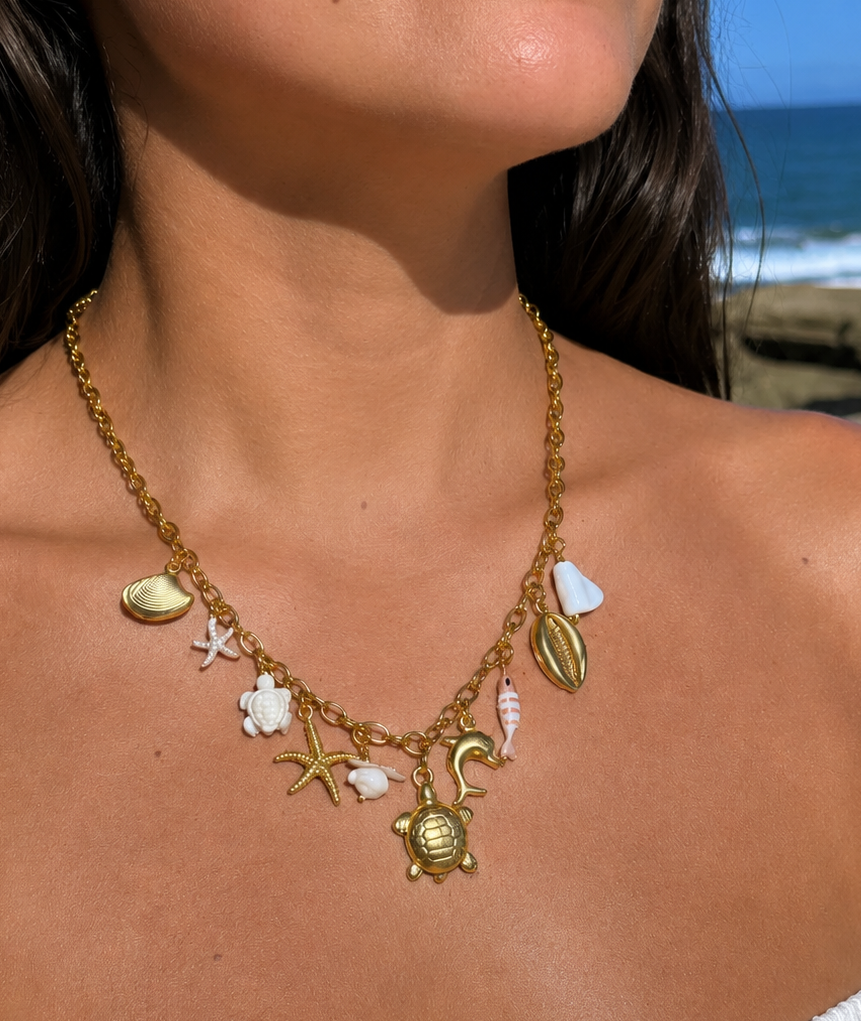 Parure collier & bracelet Mara - thème marin