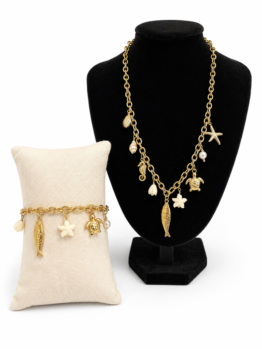 Parure collier & bracelet Ilia - thème marin