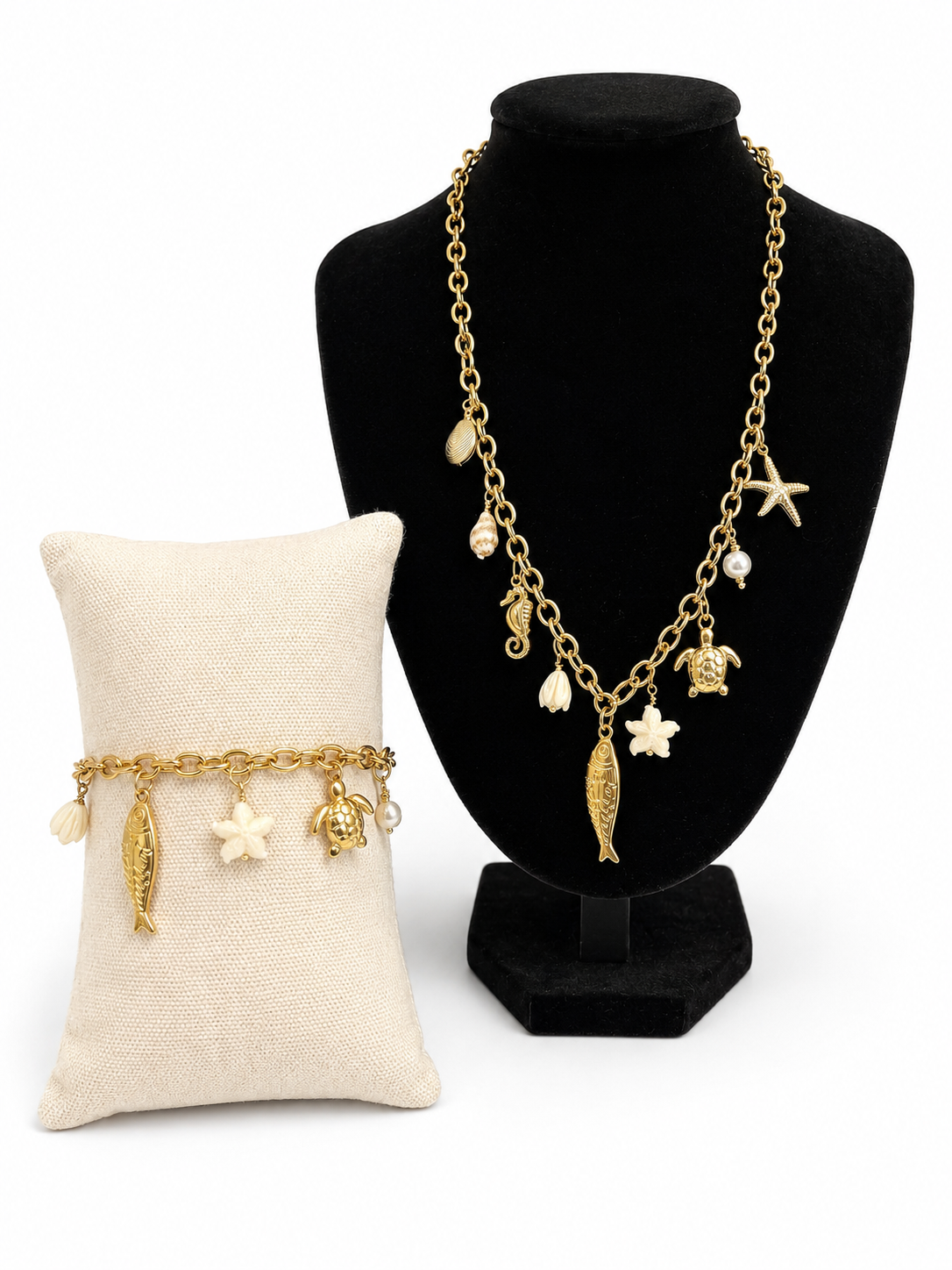 Parure collier & bracelet Ilia - thème marin