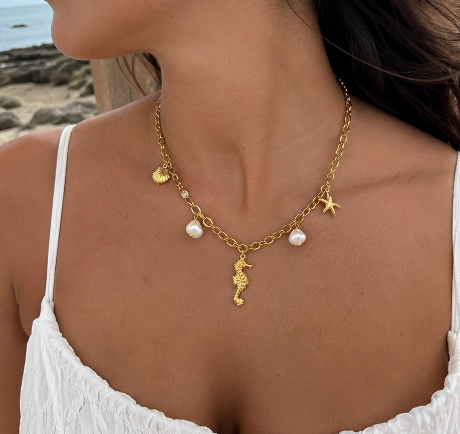 Parure collier & bracelet Sola - thème marin
