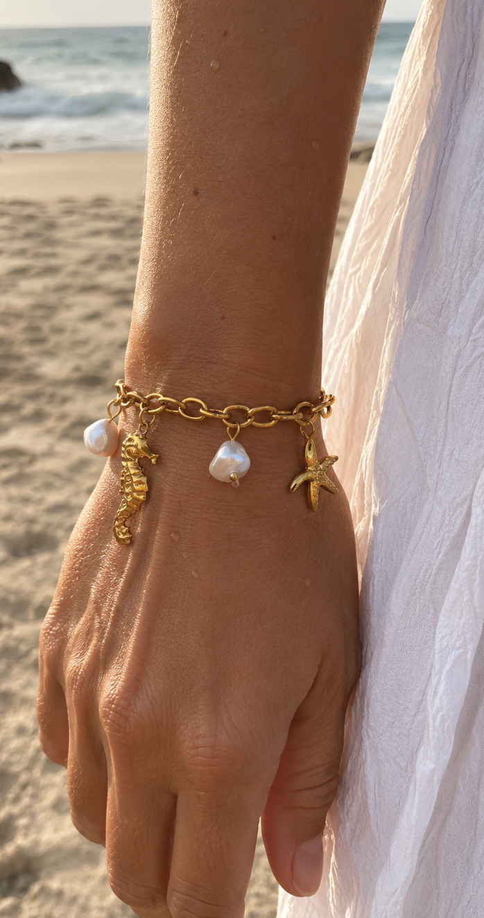 Parure collier & bracelet Sola - thème marin