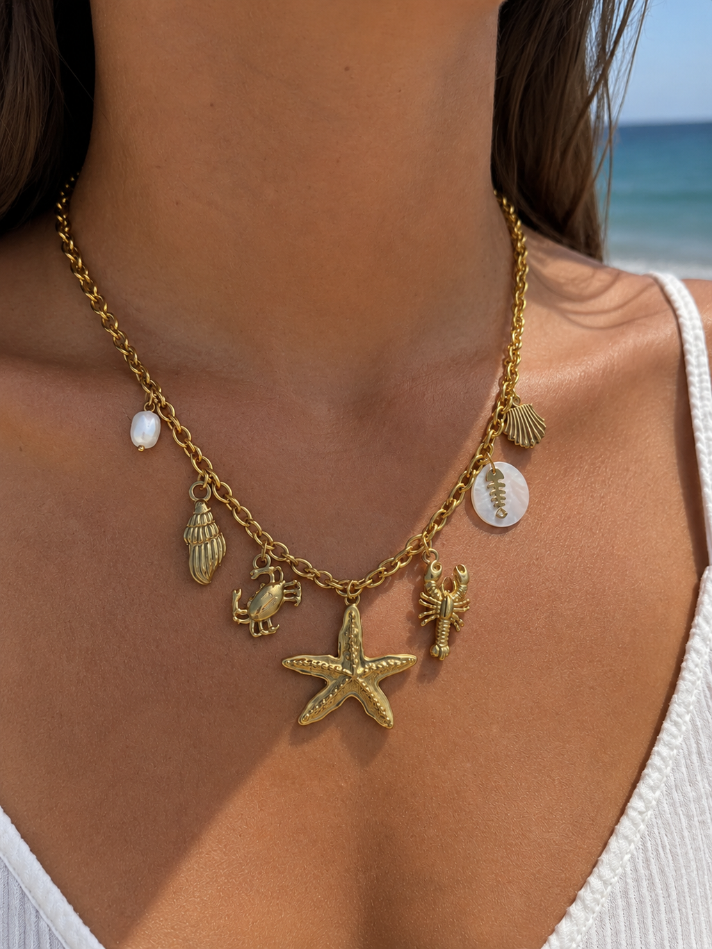 Parure collier & bracelet Estrella - thème marin
