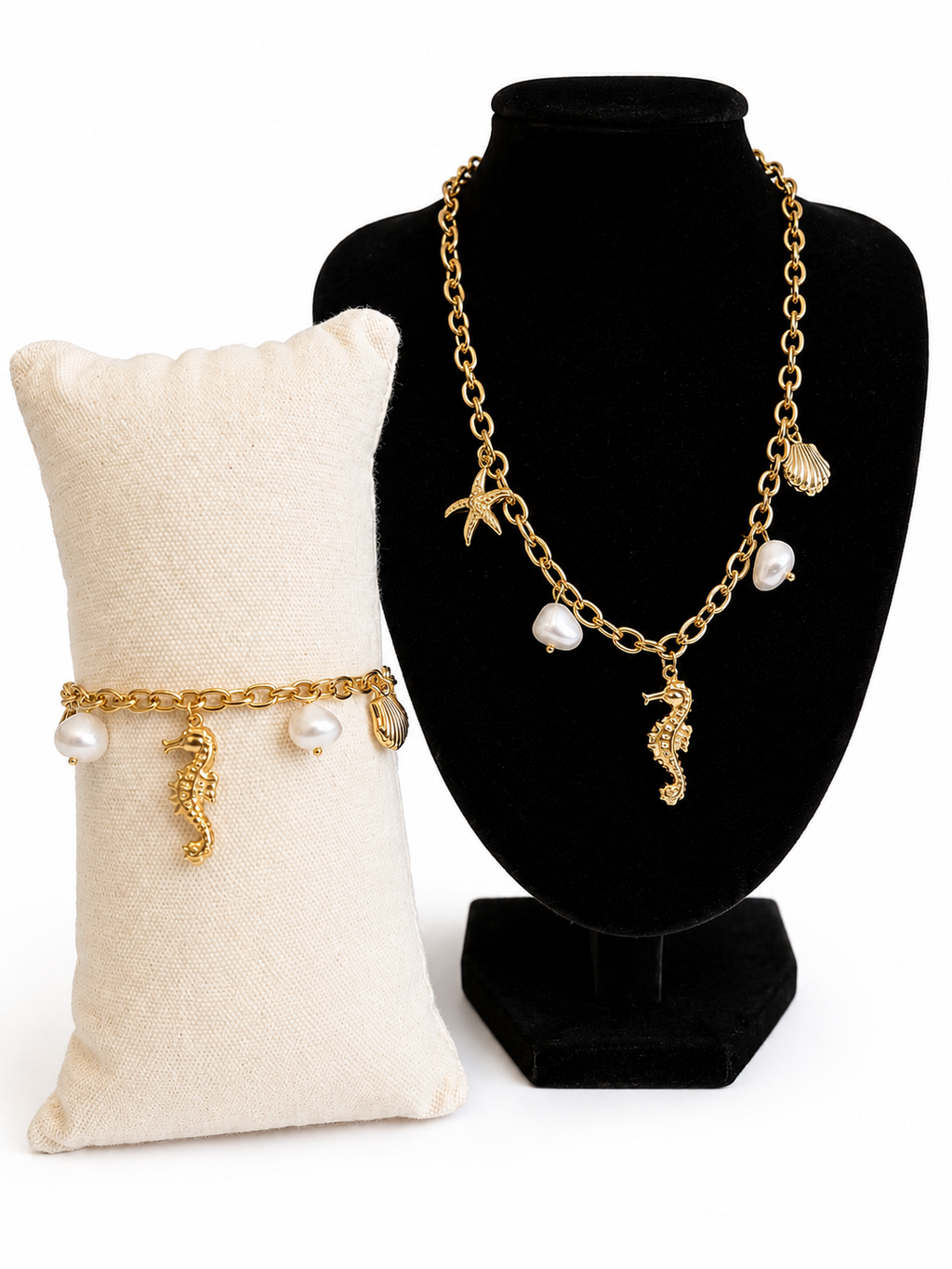 Parure collier & bracelet Sola - thème marin